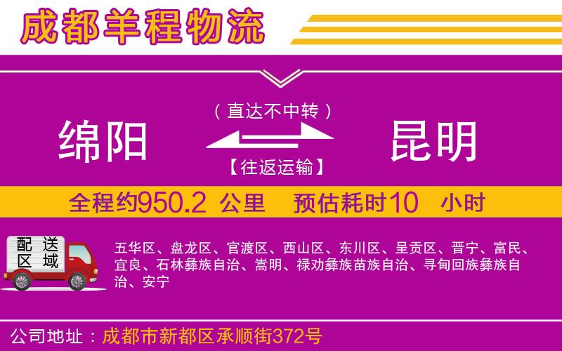 綿陽到昆明物流公司 綿陽到昆明物流公司