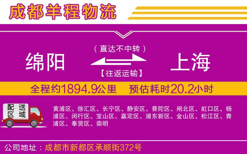 綿陽到上海物流公司 綿陽到上海物流公司
