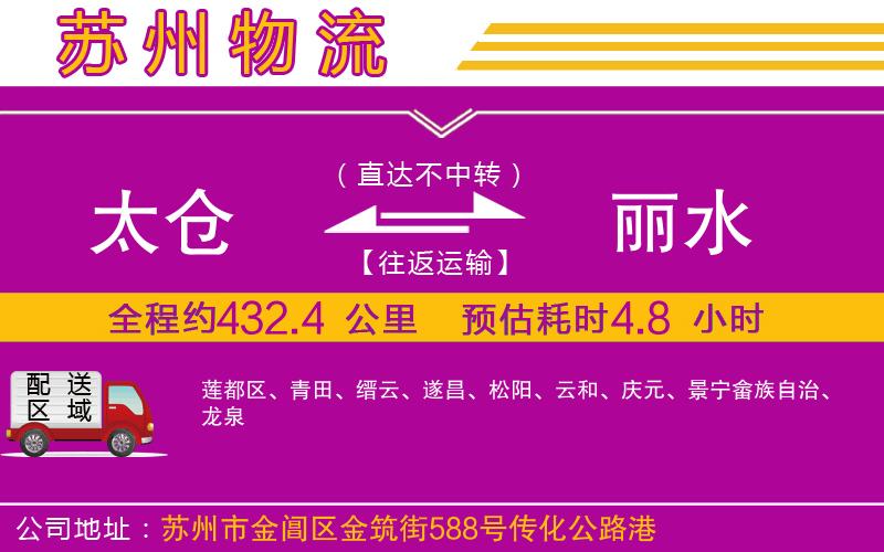 太倉到麗水物流公司 太倉到麗水物流公司