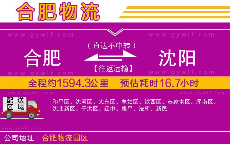 合肥到沈陽物流公司 合肥到沈陽物流公司