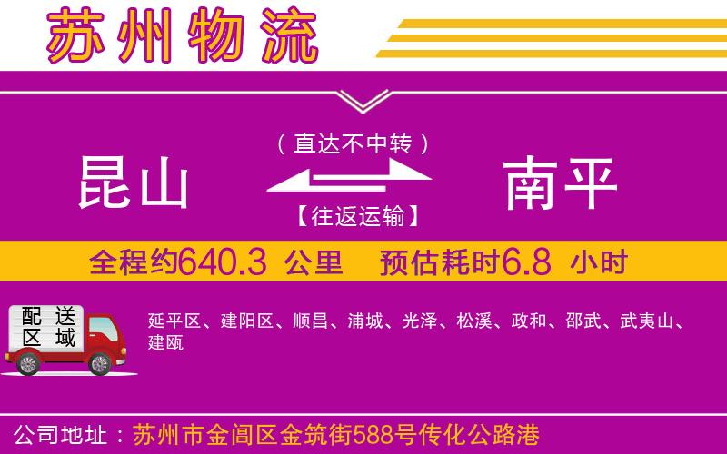 昆山到南平物流公司 昆山到南平物流公司