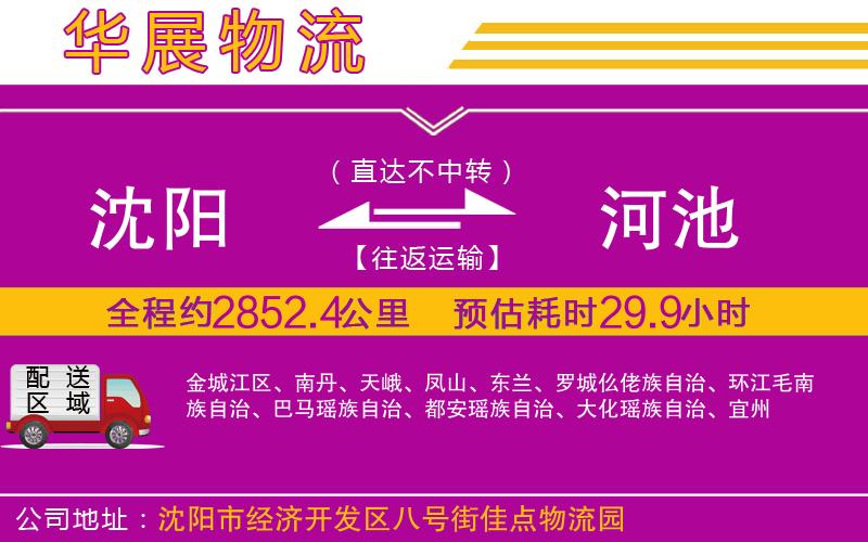 沈陽到河池貨運公司 沈陽到河池貨運公司