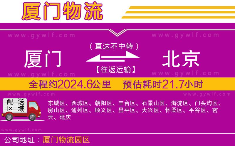 廈門到北京物流公司 廈門到北京物流公司