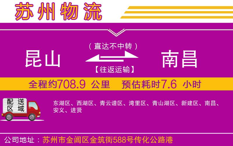 昆山到南昌物流公司 昆山到南昌物流公司