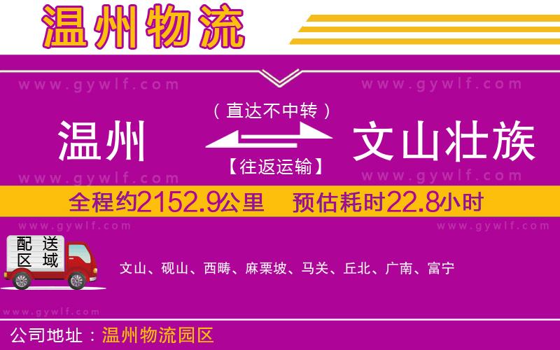 溫州到文山壯族苗族自治州物流公司 溫州到文山壯族苗族自治州物流公司