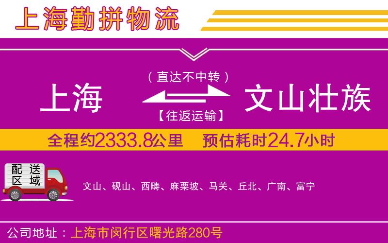 上海到文山壯族苗族自治州物流公司 上海到文山壯族苗族自治州物流公司