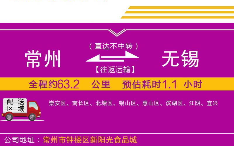 常州到無錫物流公司 常州到無錫物流公司