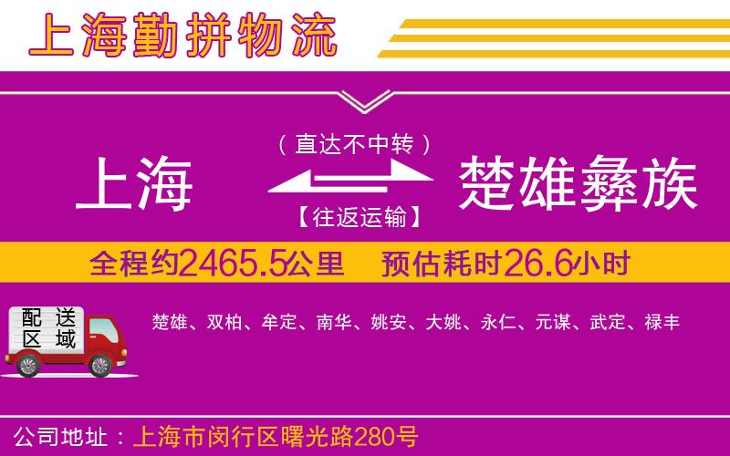 上海到楚雄彝族自治州物流專線 上海到楚雄彝族自治州物流專線