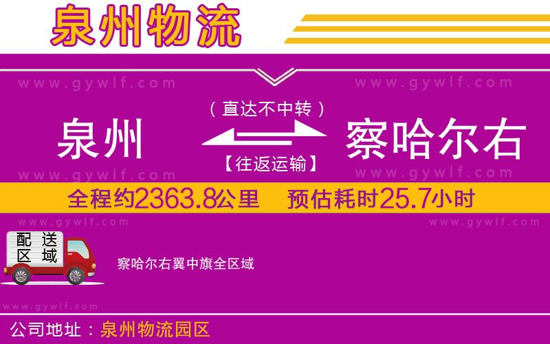 泉州到察哈爾右翼中旗物流公司 泉州到察哈爾右翼中旗物流公司