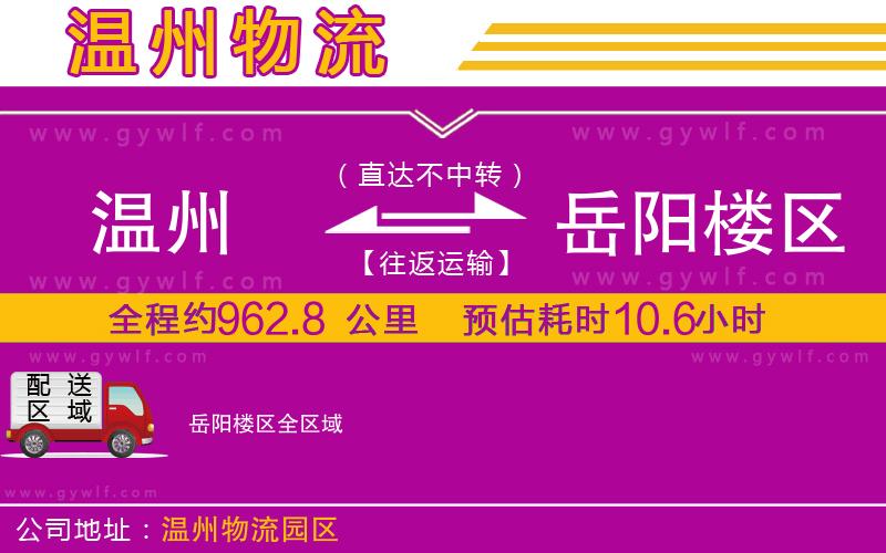溫州到岳陽樓區(qū)物流公司 溫州到岳陽樓區(qū)物流公司