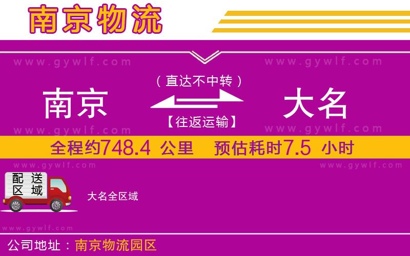 南京到大名物流公司 南京到大名物流公司