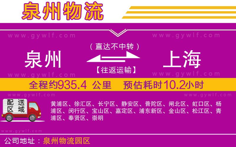 泉州到上海物流公司 泉州到上海物流公司