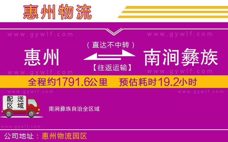惠州到南澗彝族自治物流公司 惠州到南澗彝族自治物流公司
