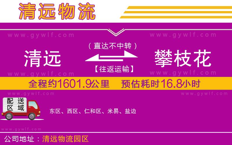 清遠到攀枝花物流公司 清遠到攀枝花物流公司