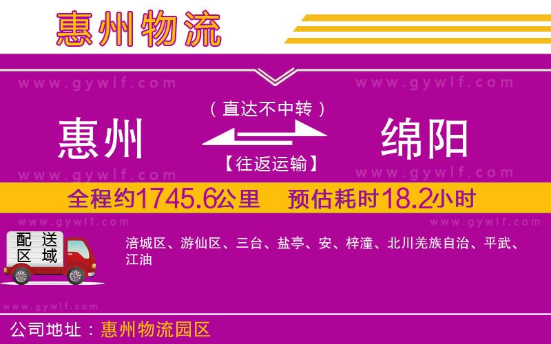 惠州到綿陽物流公司 惠州到綿陽物流公司