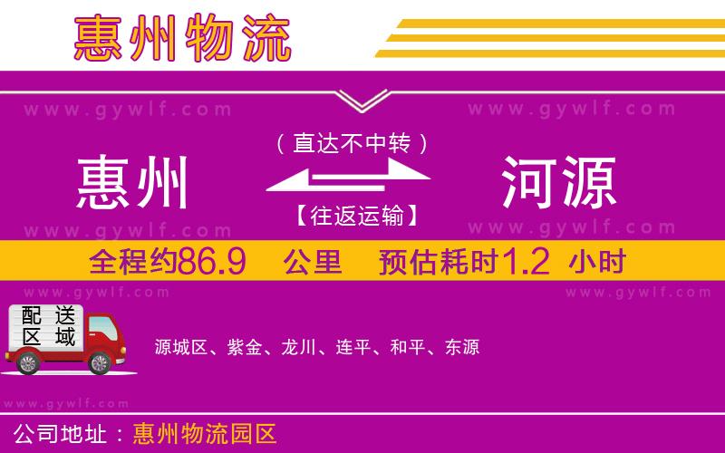 惠州到河源物流公司 惠州到河源物流公司