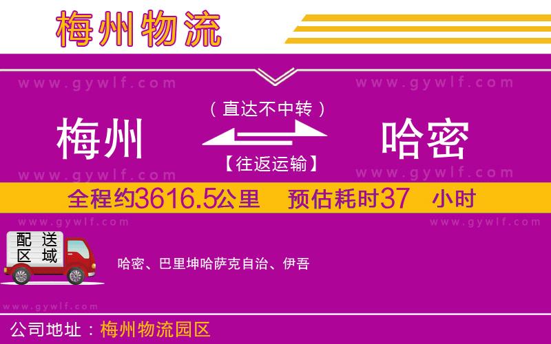 梅州到哈密物流公司 梅州到哈密物流公司