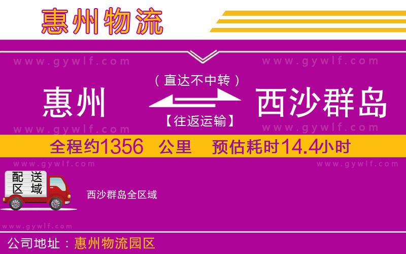 惠州到西沙群島物流公司 惠州到西沙群島物流公司