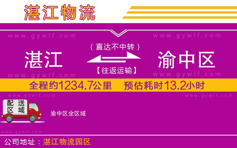 湛江到渝中區(qū)物流公司 湛江到渝中區(qū)物流公司
