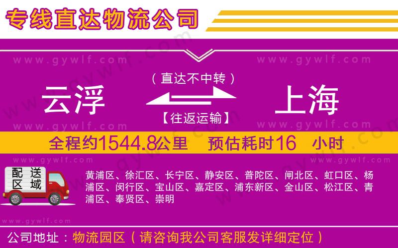 云浮到上海物流公司 云浮到上海物流公司