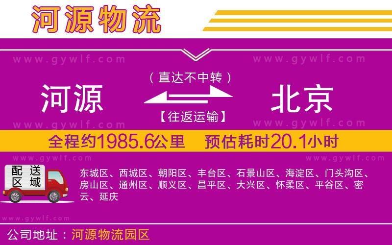 河源到北京物流公司 河源到北京物流公司