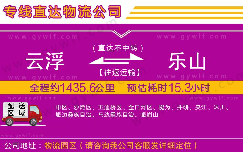 云浮到樂山物流公司 云浮到樂山物流公司