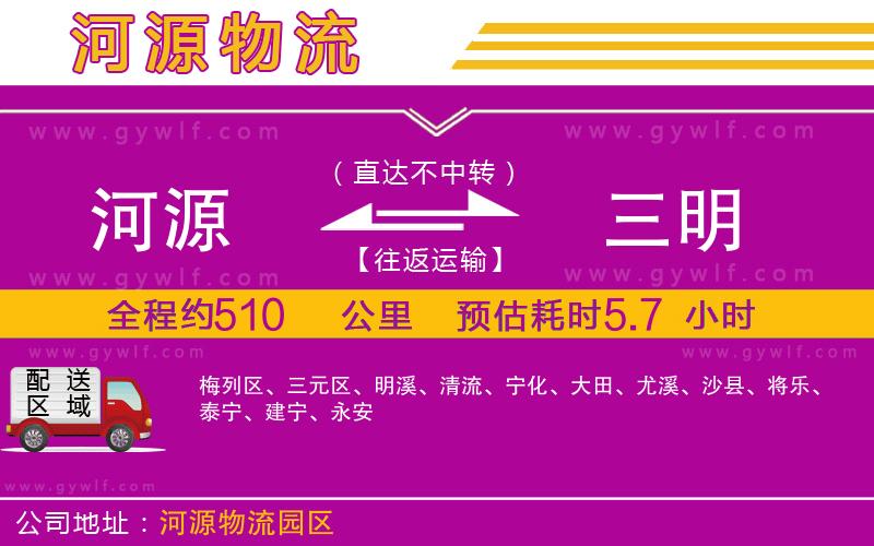 河源到三明物流公司 河源到三明物流公司