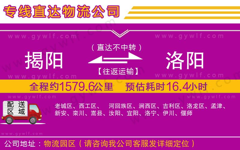 揭陽到洛陽物流公司 揭陽到洛陽物流公司