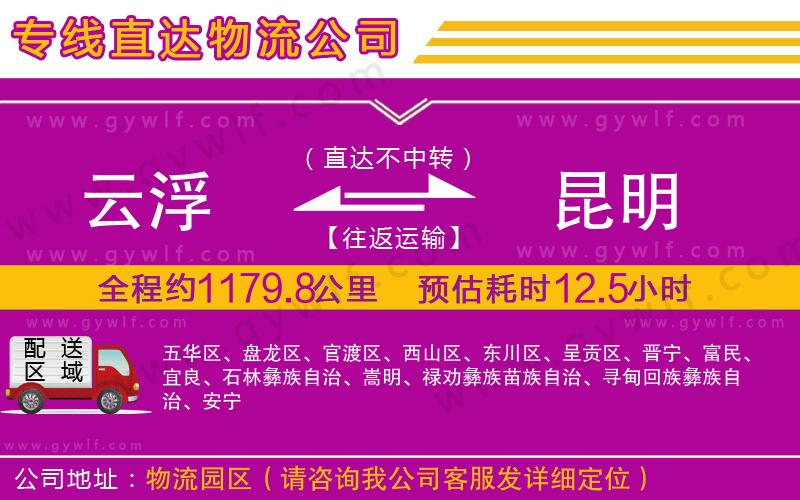 云浮到昆明物流公司 云浮到昆明物流公司
