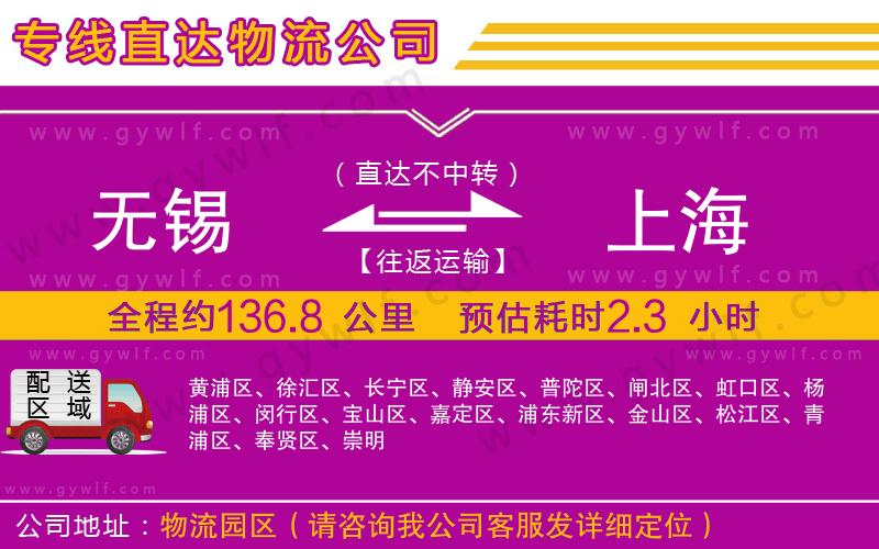 無錫到上海物流公司 無錫到上海物流公司