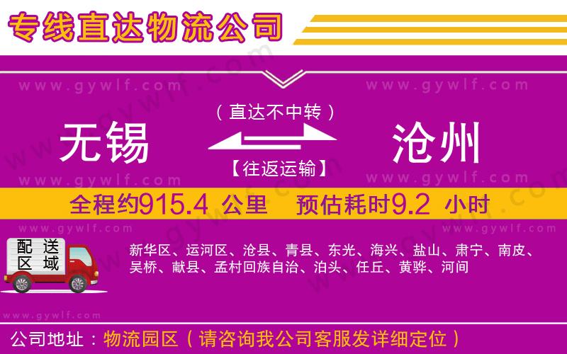 無錫到滄州物流公司 無錫到滄州物流公司
