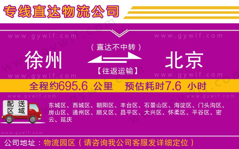 徐州到北京物流公司 徐州到北京物流公司
