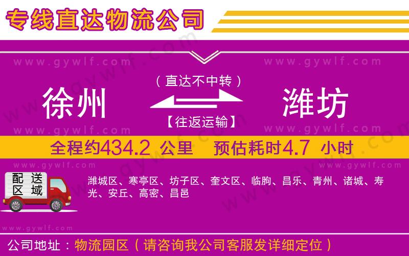 徐州到濰坊物流公司 徐州到濰坊物流公司