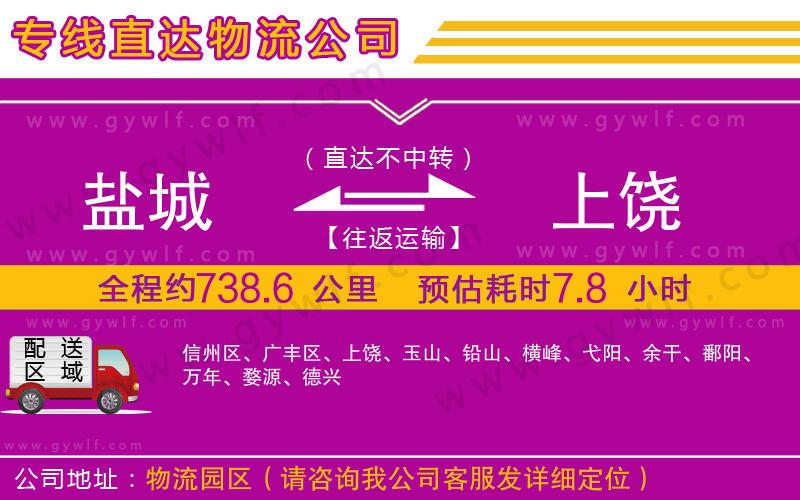 鹽城到上饒物流公司 鹽城到上饒物流公司