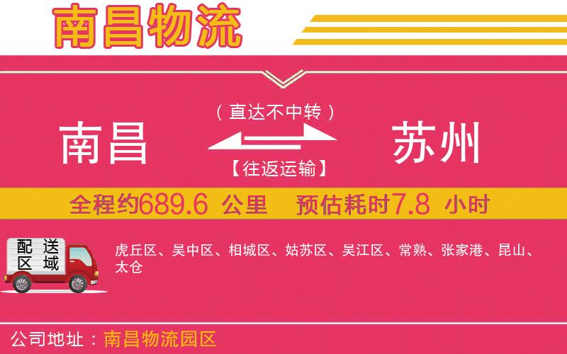 南昌到蘇州物流公司 南昌到蘇州物流公司