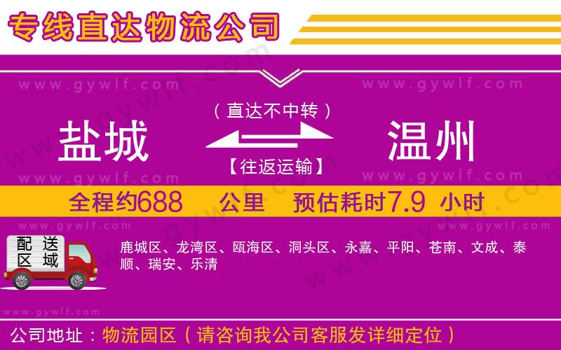 鹽城到溫州物流公司 鹽城到溫州物流公司
