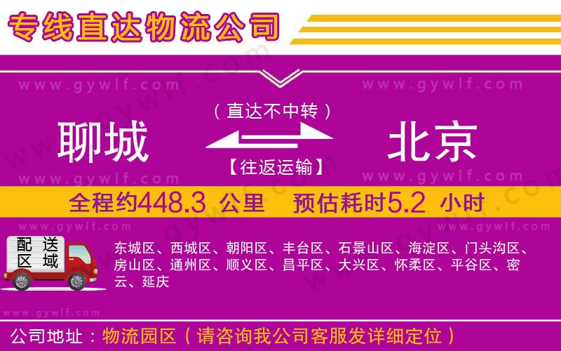 聊城到北京物流公司 聊城到北京物流公司