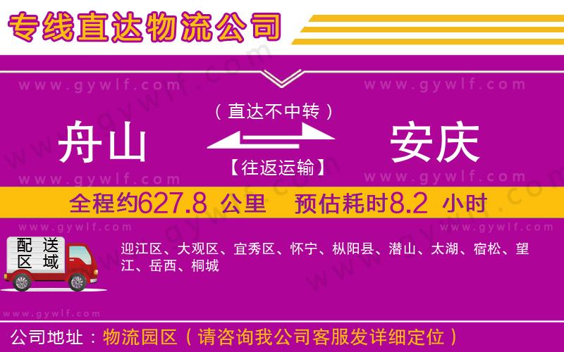 舟山到安慶物流公司 舟山到安慶物流公司