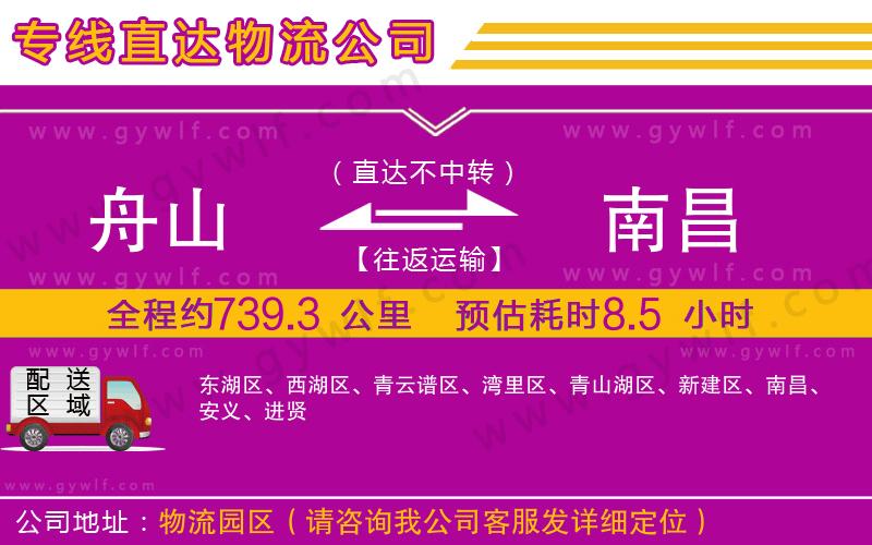 舟山到南昌物流公司 舟山到南昌物流公司
