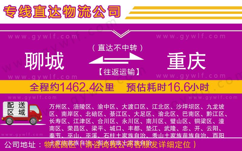 聊城到重慶物流公司 聊城到重慶物流公司