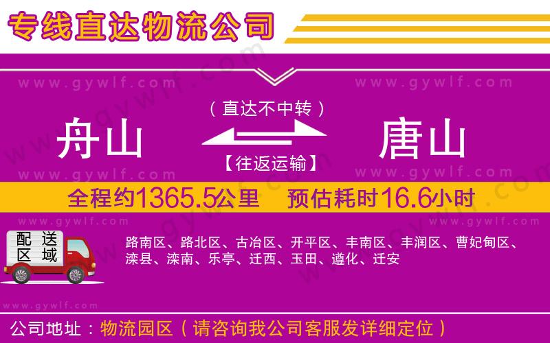 舟山到唐山物流公司 舟山到唐山物流公司