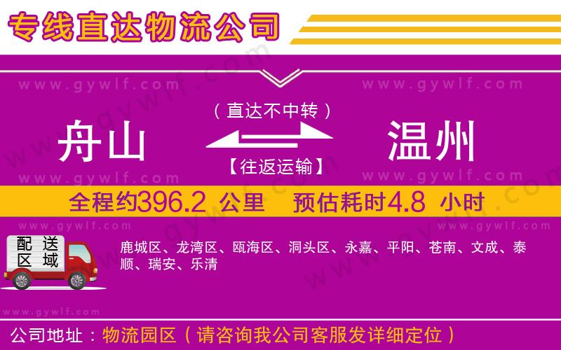 舟山到溫州物流公司 舟山到溫州物流公司