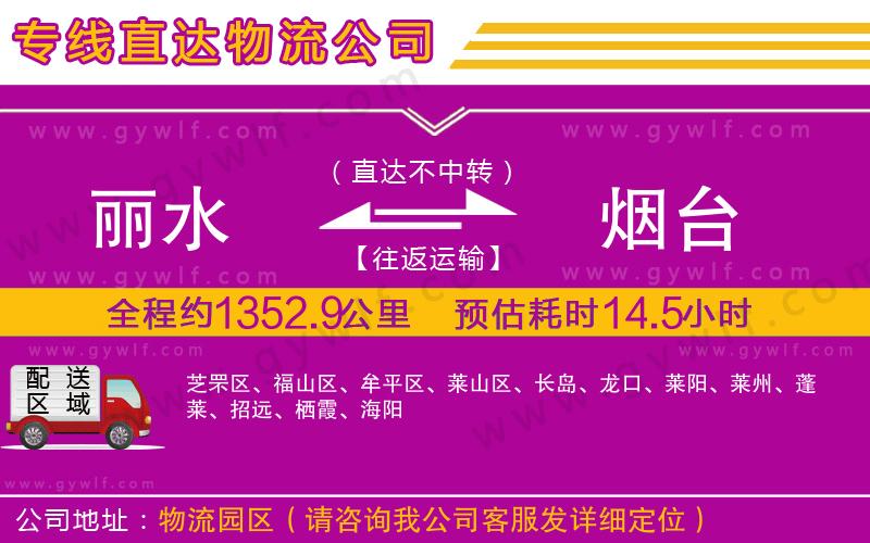 麗水到煙臺物流公司 麗水到煙臺物流公司