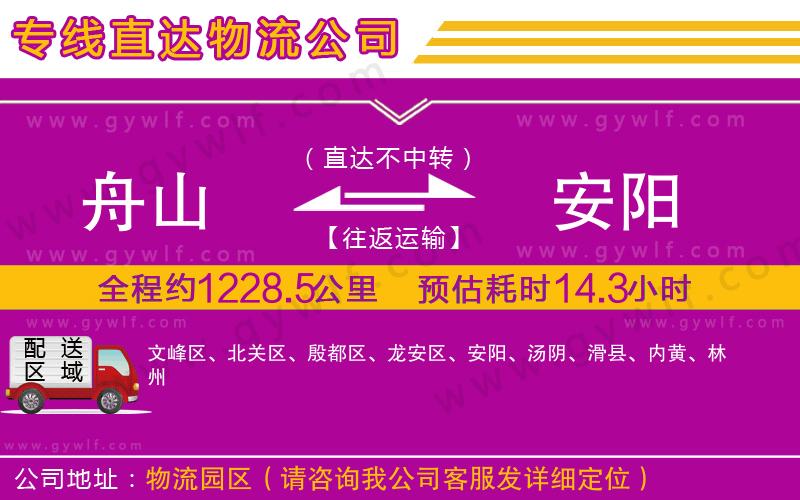舟山到安陽物流公司 舟山到安陽物流公司