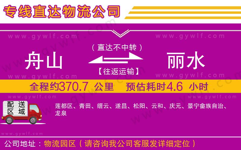 舟山到麗水物流公司 舟山到麗水物流公司