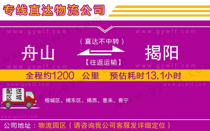 舟山到揭陽物流公司 舟山到揭陽物流公司
