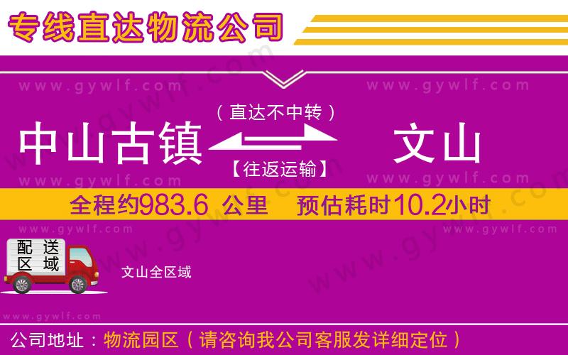 中山古鎮(zhèn)到文山物流公司 中山古鎮(zhèn)到文山物流公司