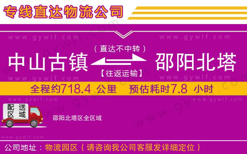 中山古鎮(zhèn)到邵陽北塔區(qū)物流公司 中山古鎮(zhèn)到邵陽北塔區(qū)物流公司