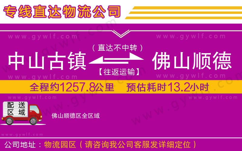 中山古鎮(zhèn)到佛山順德區(qū)物流公司 中山古鎮(zhèn)到佛山順德區(qū)物流公司