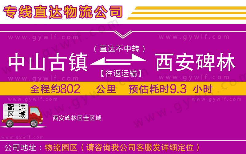 中山古鎮(zhèn)到西安碑林區(qū)物流公司 中山古鎮(zhèn)到西安碑林區(qū)物流公司